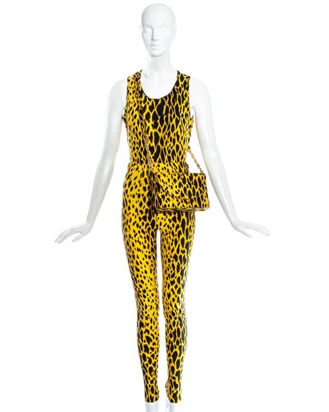 yellow leopard versace dress